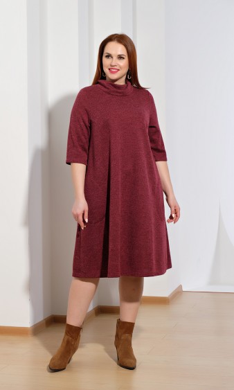 Платье 0238-1 бордовый меланж